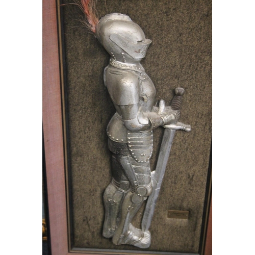 47 - A 3D MOUNTED FIGURE OF A KNIGHT IN ARMOUR