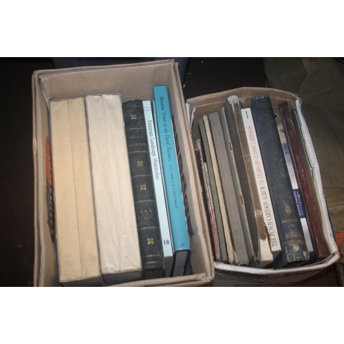 478 - TWO BOXES OF ART REFERENCE BOOKS TO INCLUDE MULTIPLE COPIES OF JOSEPH WRIGHT OF DERBY