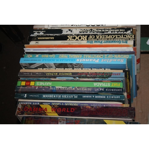 481 - TWO TRAYS OF BOOKS TO INCLUDE GILES ANNUALS (TRAYS NOT INCLUDED)