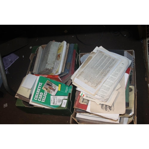 489 - TWO SMALL BOXES OF BOOKS AND EPHEMERA