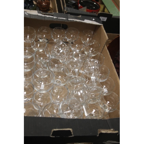 493 - TWO BOXES OF GLASSWARE TO INCLUDE CUT GLASS (TRAYS NOT INCLUDED)