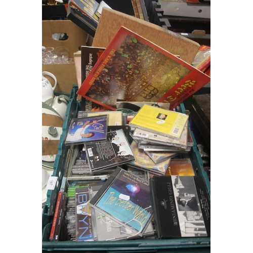 497 - A QUANTITY OF CD,S AND A QUANTITY OF RECORDS (TRAYS NOT INCLUDED)