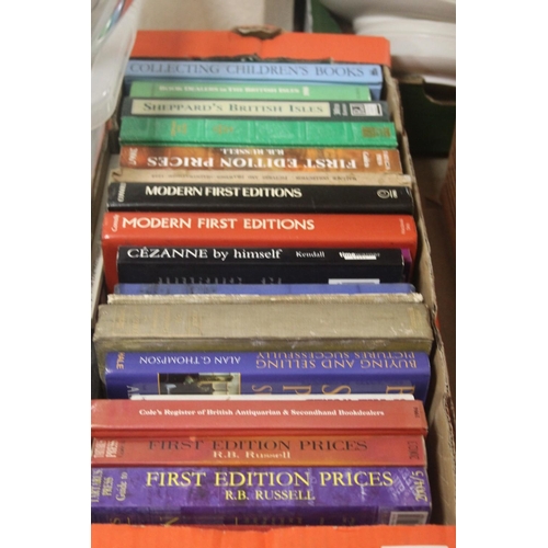 501 - A BOX OF REFERENCE BOOKS TO INCLUDE FIRST EDITIONS