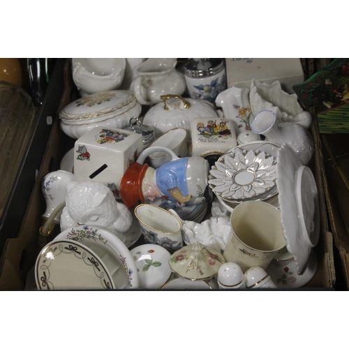 513 - TWO TRAYS OF ORNAMENTS AND CERAMICS ETC