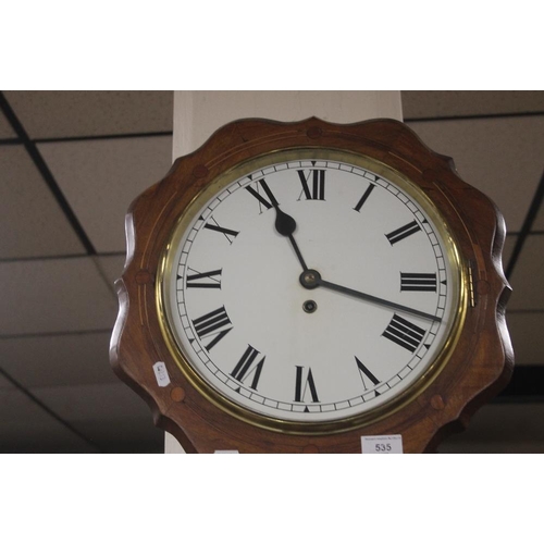 535 - AN ANTIQUE WALL HANGING FUSEE WALLCLOCK