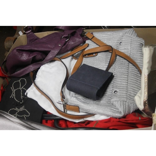 591 - A QUANTITY OF LADIES HANDBAGS, PURSES ETC