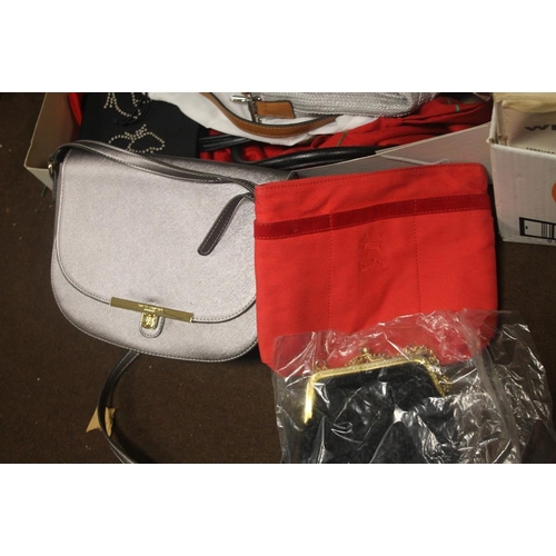 591 - A QUANTITY OF LADIES HANDBAGS, PURSES ETC