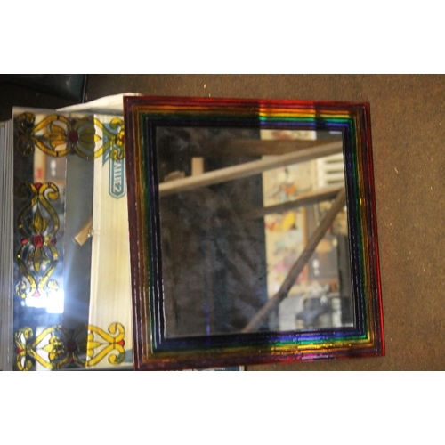 612 - A QUANTITY OF DECORATIVE GLASS PANELS