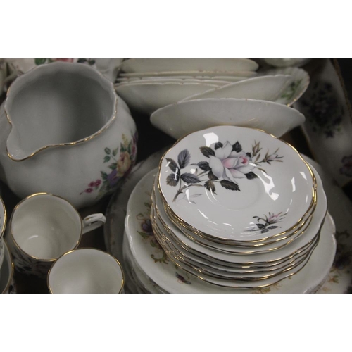 642 - TWO TRAYS OF TEA AND DINNERWARE TO INCLUDE 