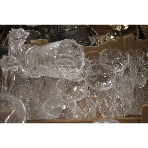 644 - TWO TRAYS OF ASSORTED GLASSWARE (TRAYS NOT INCLUDED)