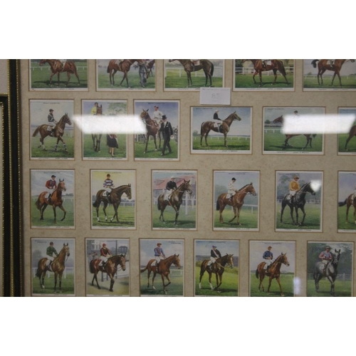 65 - A SET OF FRAMED CIGARETTE CARDS (5513)