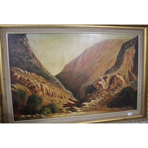 67 - A FRAMED OIL ON CANVAS SIGNED S. LASSEK 114 CM X 78 CM