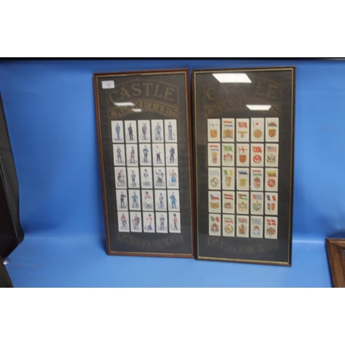 79 - A COLLECTION OF FRAMED AND GLAZED CASTLE CIGARETTE CARDS