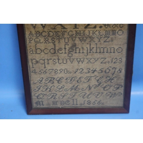 94 - A VINTAGE FRAMED AND GLAZED SAMPLER