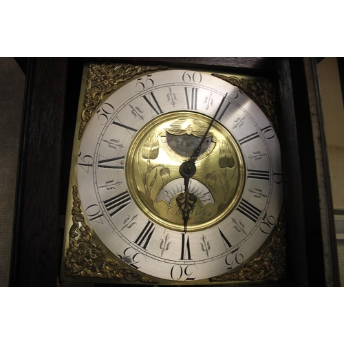 964 - AN OAK GRANDFATHER CLOCK