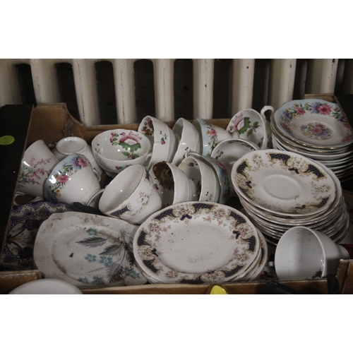 433 - THREE TRAYS OF ASSORTED CHINA (TRAYS NOT INCLUDED)