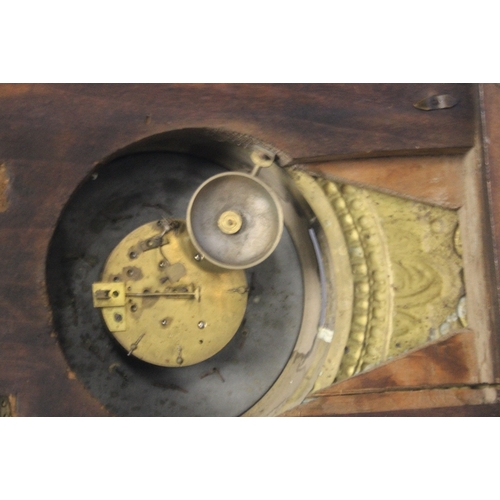 522 - AN UNUSUAL BRASS ANTIQUE WALLCLOCK