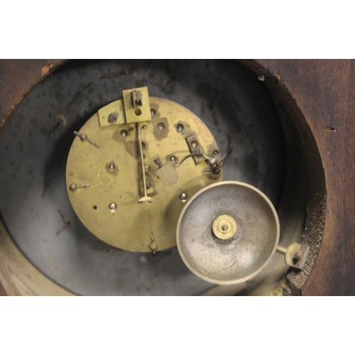 522 - AN UNUSUAL BRASS ANTIQUE WALLCLOCK