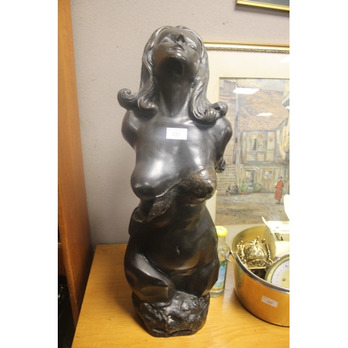 221 - A METAL FIGURE H 67CM