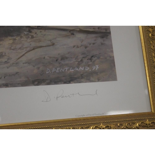 19 - A FRAMED AND GLAZED DE PENTLAND PRINT TITLED 