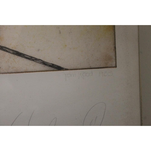 37 - A FRAMED AND GLAZED PORTRAIT WITH SIGNATURE