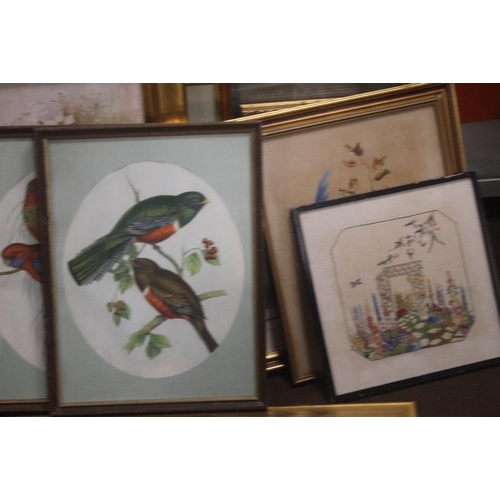 40 - A QUANTITY OF PICTURES, PRINTS AND TAPESTY'S