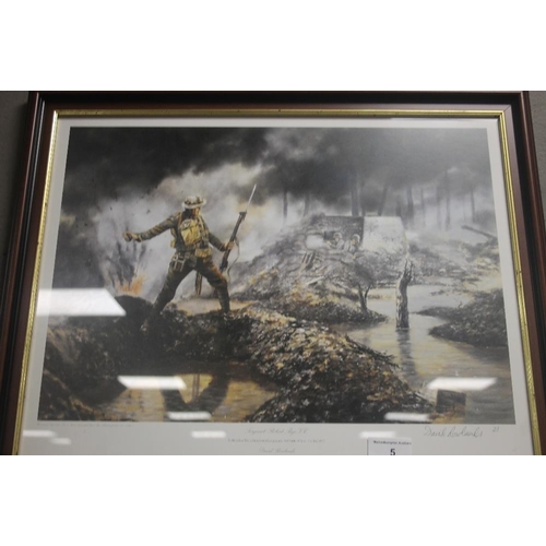 5 - THREE FRAMED AND GLAZED DAVID ROWLANDS PRINTS