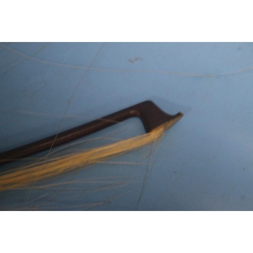 50 - AN ANTIQUE VIOLIN AND BOW A/F