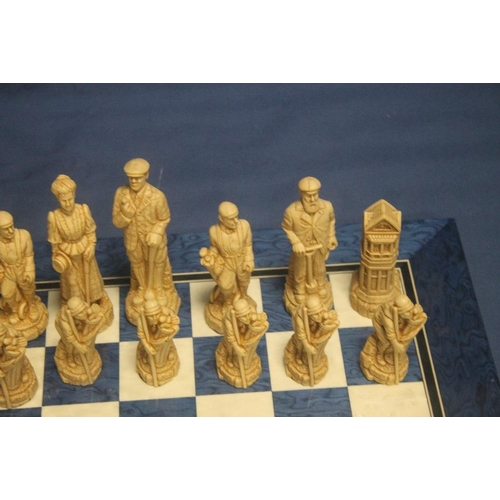 53 - A BOXED STUDIO ANNE CARLTON UNPAINTED SHERLOCK HOLMES CHESS SET