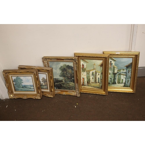 10 - FIVE GILT FRAMED OILS