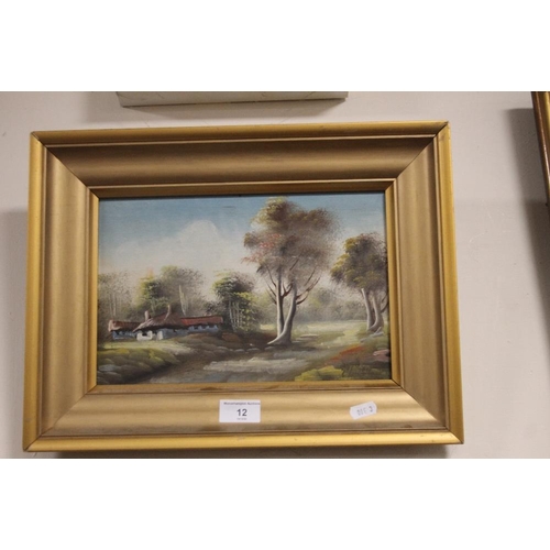 12 - A FRAMED OIL ON CANVAS SIGNED TO THE LOWER RIGHT