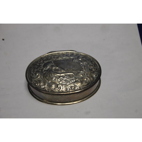 138 - A HALLMARKED SILVER TRINKET BOX APPROX WEIGHT 135G