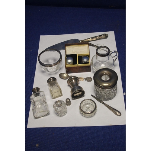 148 - A COLLECTION OF HALLMARKED SILVER AND WHITE METAL ITEMS