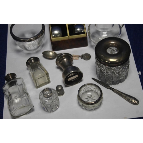 148 - A COLLECTION OF HALLMARKED SILVER AND WHITE METAL ITEMS