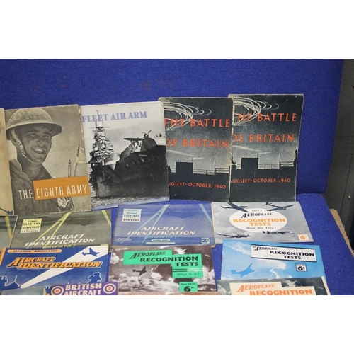 153 - A SELECTION OF AIRCRAFT MILITARY BOOKS AND MAGAZINES TO INCLUDE AIRCRAFT RECOGNITION , BATTLE OF BRI... 