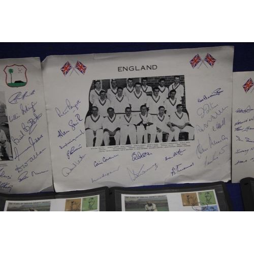 168 - A COLLECTION OF SIGNED CRICKET AUTOGRAPHS TO INCLUDE ENGLAND, WEST INDIES, AUSTRALIA ETC TOGETHER WI... 