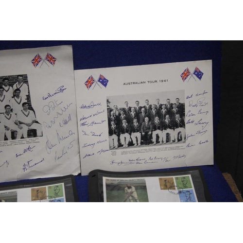 168 - A COLLECTION OF SIGNED CRICKET AUTOGRAPHS TO INCLUDE ENGLAND, WEST INDIES, AUSTRALIA ETC TOGETHER WI... 