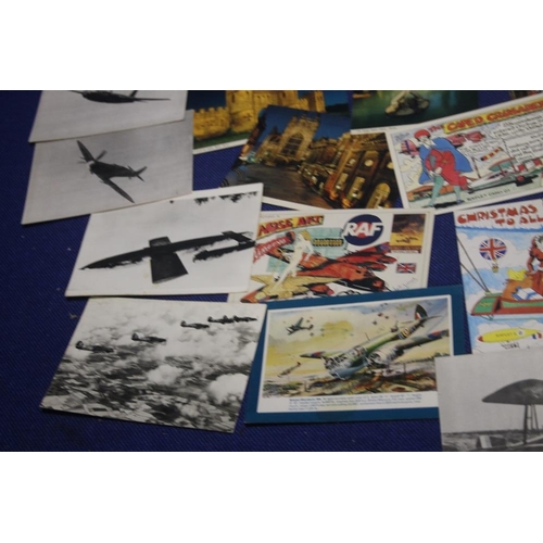 169 - A COLLECTION OF ASSORTED POSTCARDS TO INCLUDE TOPOGRAPHICAL, AVIATION ETC