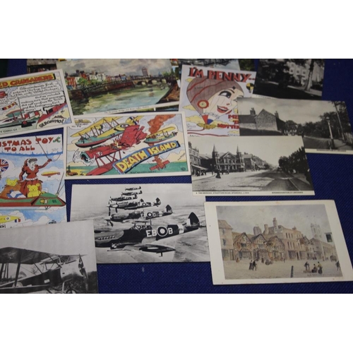 169 - A COLLECTION OF ASSORTED POSTCARDS TO INCLUDE TOPOGRAPHICAL, AVIATION ETC