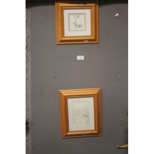 2 - TWO FRAMED WINNIE THE POOH SKETCHES