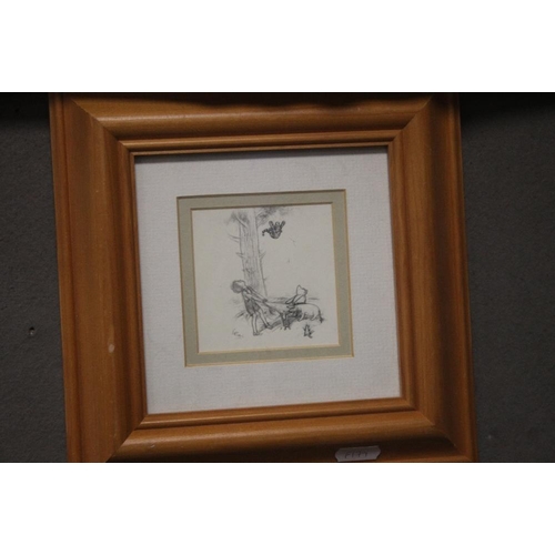 2 - TWO FRAMED WINNIE THE POOH SKETCHES