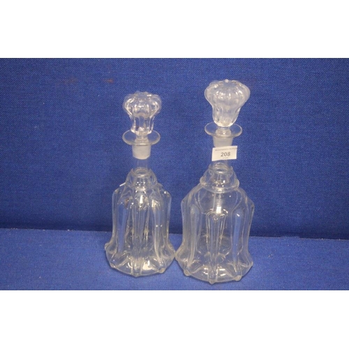 208 - TWO CUT GLASS DECANTERS