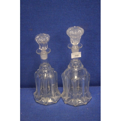 208 - TWO CUT GLASS DECANTERS