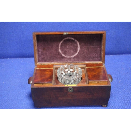 230 - AN ANTIQUE ROSEWOOD TEA CADDY