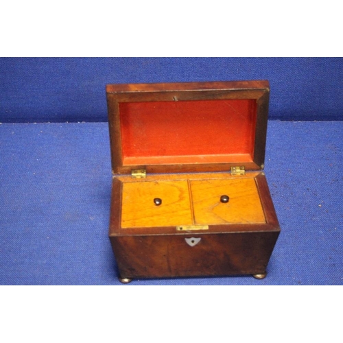 231 - AN ANTIQUE SARCOPHAGUS TEA CADDY