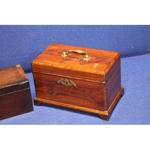 241 - THREE ANTIQUE TEA CADDY'S 1 A/F