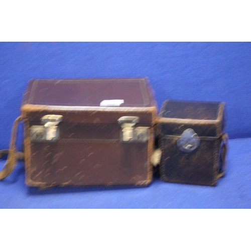 242 - TWO ANTIQUE LEATHER CAMERA CASES