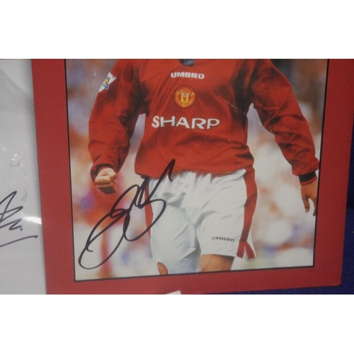 249 - A COLLECTION OF 3 SPORTING INTEREST AUTHOGRAPHS TO INCLUDE DAVID BECKHAM, ROSS HAMILTON AND MICHAEL ... 