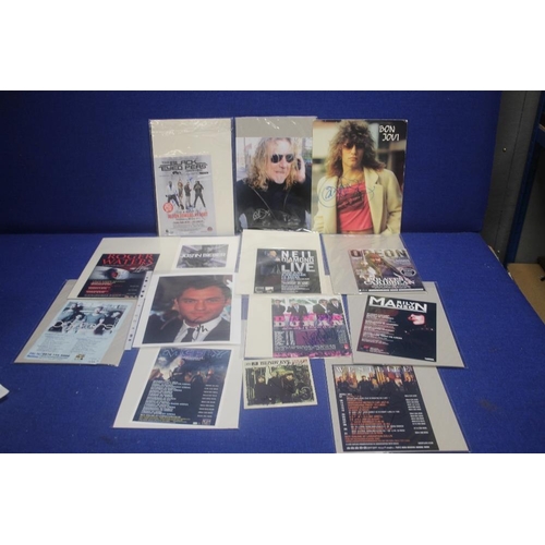 250 - A COLLECTION OF FILM AND MUSIC RELATED AUTOGRAPHS TO INCLUDE BON JOVI, ROBERT PLANT, BEADY EYE, MCFL... 