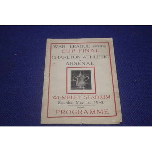 253 - A WAR LEAGUE CUP FINAL PROGRAMME 1943 CHARLTON V ARSNEAL (PIRATE COPY)